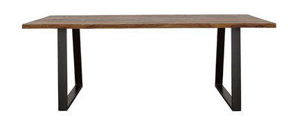 Ditman Live Edge Dining Table Grey Sheesham and Black