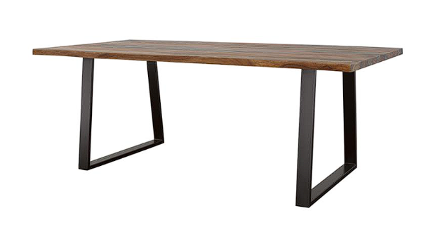 Ditman Live Edge Dining Table Grey Sheesham and Black