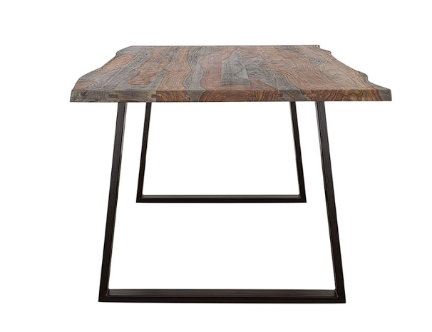 Ditman Live Edge Dining Table Grey Sheesham and Black