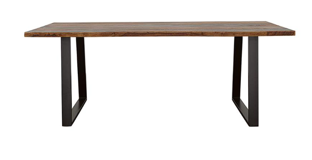 Ditman Live Edge Dining Table Grey Sheesham and Black