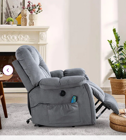 Heated Massage Electric Recliner with Super Soft Padding