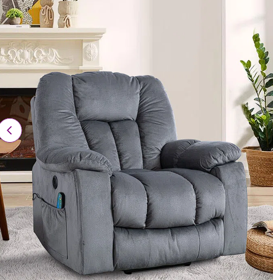 Heated Massage Electric Recliner with Super Soft Padding