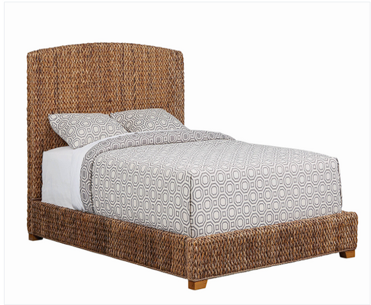 Laughton Hand-Woven Banana Leaf Bed Amber