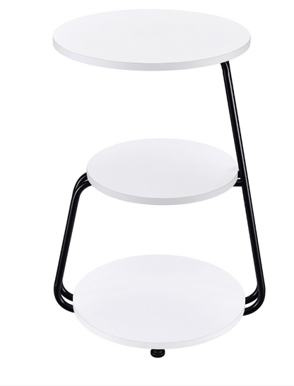 Hilly 3-Tier Round Side Table White And Black