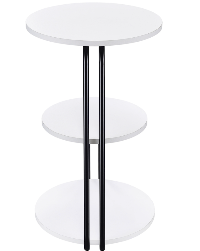 Hilly 3-Tier Round Side Table White And Black