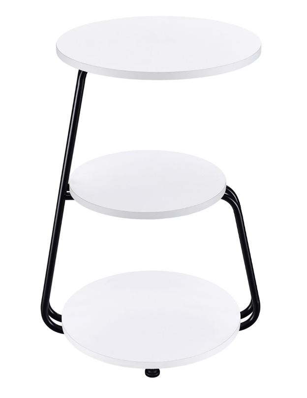 Hilly 3-Tier Round Side Table White And Black