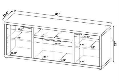Tabby 3-Piece Entertainment Center With 60″ TV Stand Mango