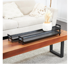 BLACK ALUMINUM NESTING TRAY WITH BLACK METAL HANDLES