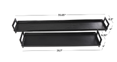 BLACK ALUMINUM NESTING TRAY WITH BLACK METAL HANDLES