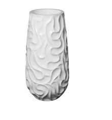 WHITE RESIN WAVE INSPIRED TEXTURED VASE