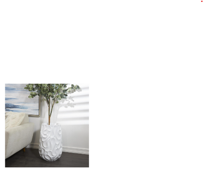 WHITE RESIN WAVE INSPIRED TEXTURED VASE