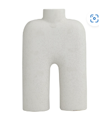 WHITE CERAMIC ABSTRACT ARCHED VAS