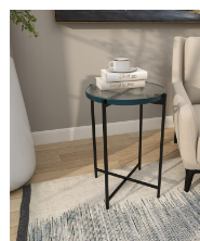 BLACK METAL X-SHAPED ACCENT TABLE WITH TEXTURED GLASS TABLETOP