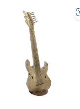 MULTI COLORED METAL GUITAR VIBRANT SCULPTURE WITH A DRIPPED PAINT DESIGN,
