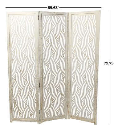WOOD 3 PANEL ROOM DIVIDER SCREEN,
