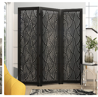 WOOD 3 PANEL ROOM DIVIDER SCREEN,