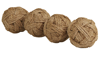 JUTE HANDMADE DECORATIVE BALL ORBS & VASE FILLER, SET OF 4 4"D