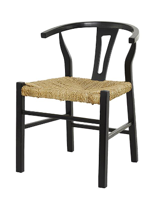 TEAK WOOD HANDMADE DINING CHAIR WITH WOVEN SEAGRASS SEAT, 20" X 21" X 29"