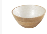 CREAM MANGO WOOD HANDMADE NESTING DECORATIVE BOWL,