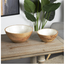 CREAM MANGO WOOD HANDMADE NESTING DECORATIVE BOWL,