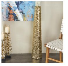 CERAMIC TALL VASE WITH BUBBLE TEXTURE, 8" X 8" X 39"