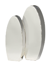 SILVER STAINLESS STEEL VASE WITH A SLEEK MIRROR FINISH