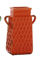 MULTI COLORED CERAMIC VASE WITH HANDLES
