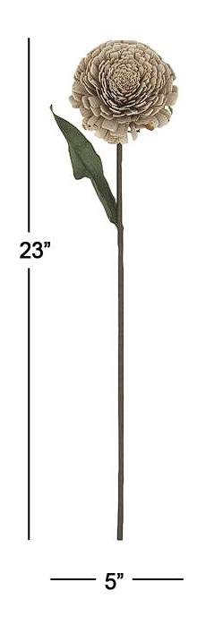 WHITE SOLA PITH PLANT FIBER TRADITIONAL ARTIFICIAL FLOWER STEM, 23" X 5" X 3"