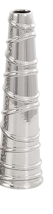 SILVER CERAMIC VASE WITH VARYING PATTERNS