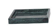 GREEN MARBLE TRAY WITH RAISED BORDER