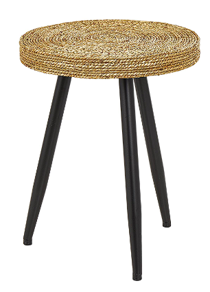 BROWN WOOD ACCENT TABLE, 16" X 16" X 20"