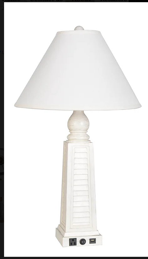 30" USB Polyresin Table Lamp