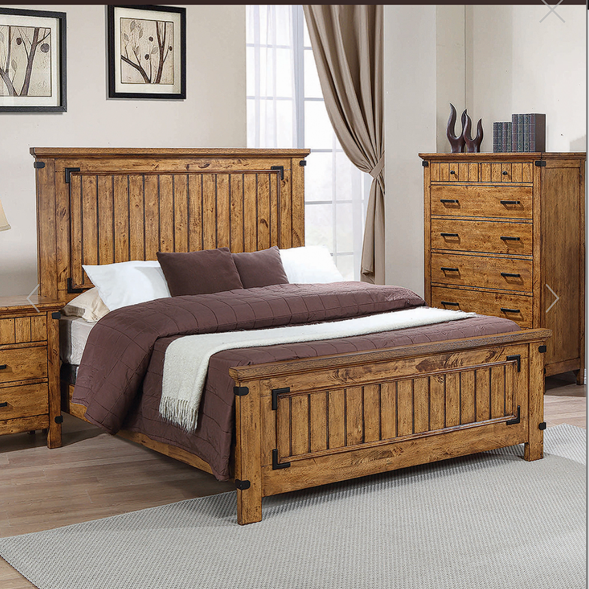 Brenner Full Panel Bed Rustic Honey