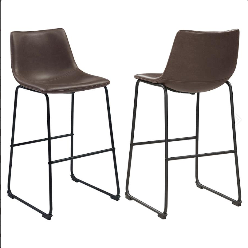 Michelle Armless Bar Stools Two-tone Brown and Black