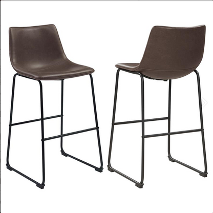 Michelle Armless Bar Stools Two-tone Brown and Black