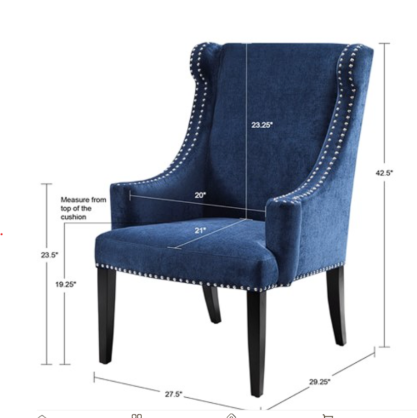 Marcel High Back Wing Chair