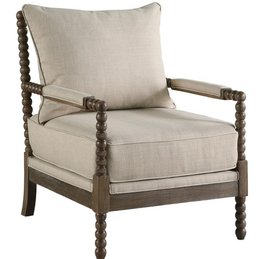Blanchett Cushion Back Accent Chair Beige and Natural