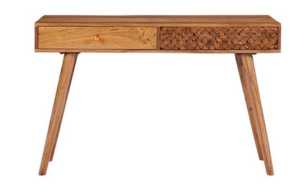 Lotus 2-drawer Console Table Natural Brown