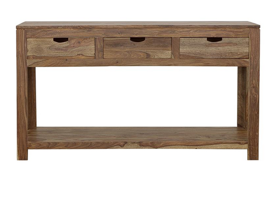 Esther 3-drawer Storage Console Table Natural Sheesham