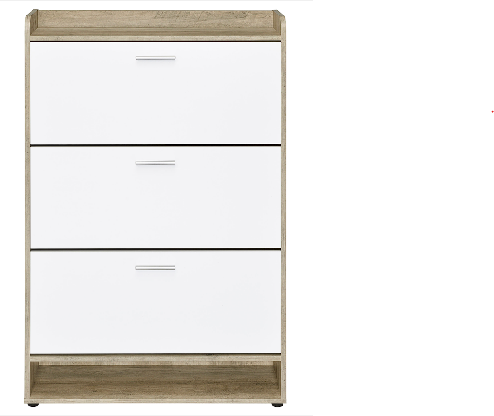 Denia 3-Tier Shoe Storage Cabinet Antique Pine And White