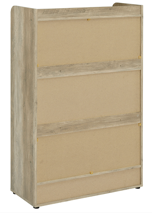 Denia 3-Tier Shoe Storage Cabinet Antique Pine And White