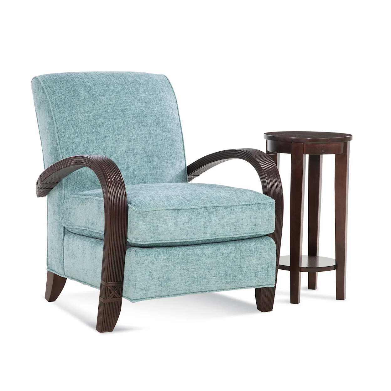 Transitional Accent Chair with Exposed Wood Arms