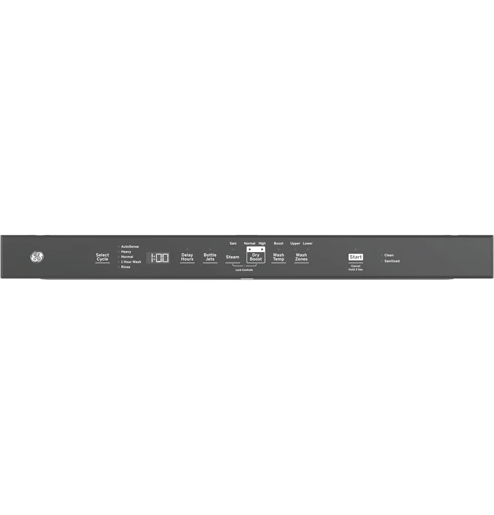 GE® Fingerprint Resistant Top Control with Stainless Steel Interior Dishwasher with Sanitize Cycle