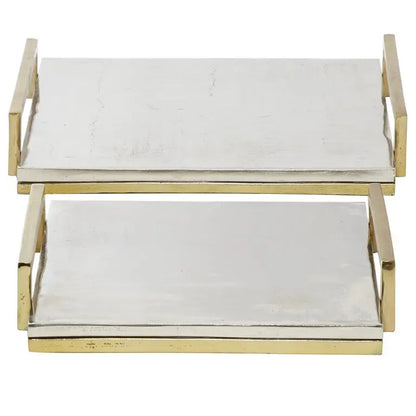 Silver and Gold Aluminum Glam Tray