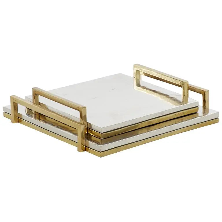 Silver and Gold Aluminum Glam Tray