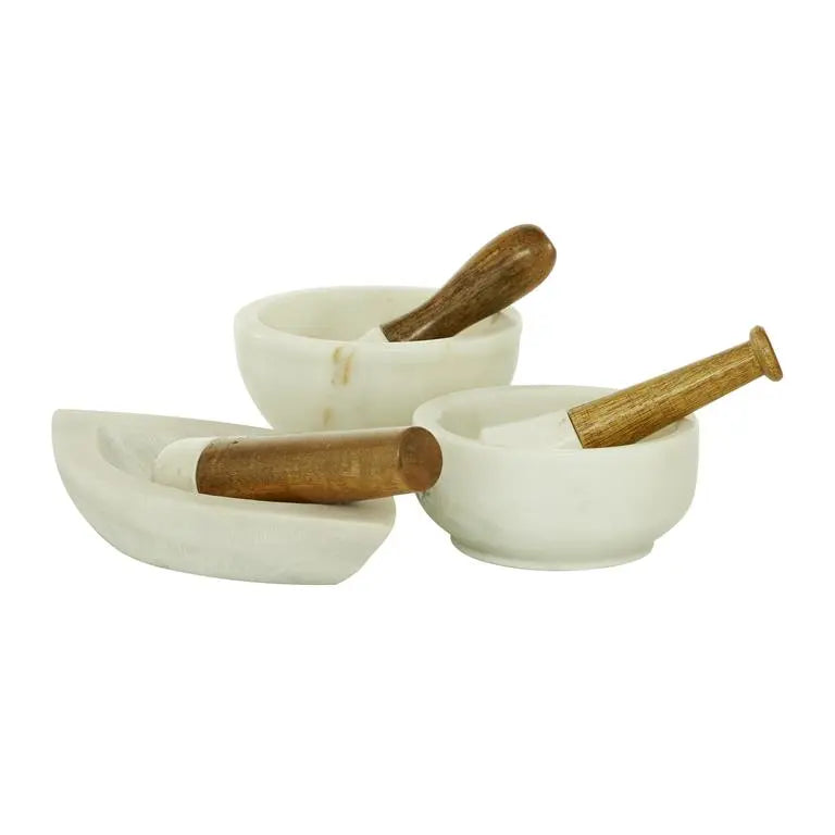 White Marble Farmhouse Mortar And Pestel