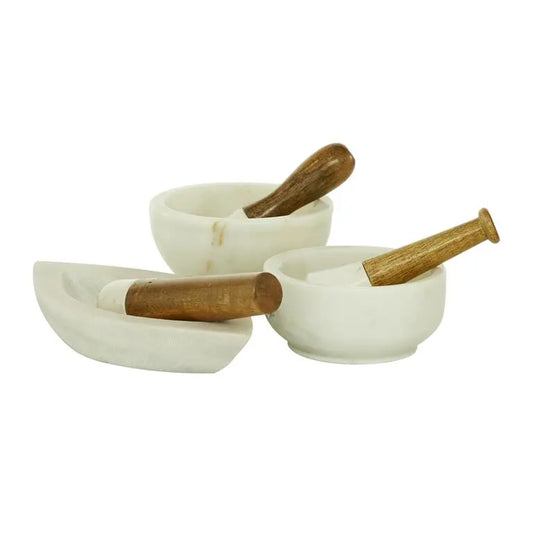 White Marble Farmhouse Mortar And Pestel
