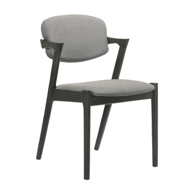 Stevie Upholstered Side Chair With Demi Arm Brown Grey And Black