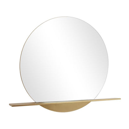 COSMOLIVING BY COSMOPOLITAN GOLD METAL 1 SHELF WALL MIRROR