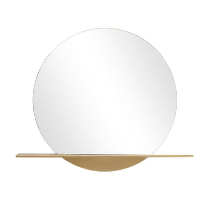 COSMOLIVING BY COSMOPOLITAN GOLD METAL 1 SHELF WALL MIRROR